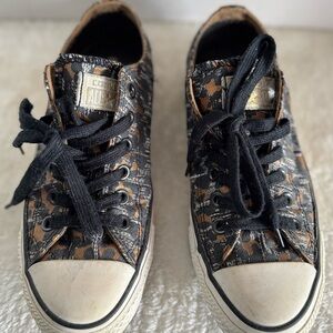Converse Black and Brown Animal Print Women's Sneakers Sz 7